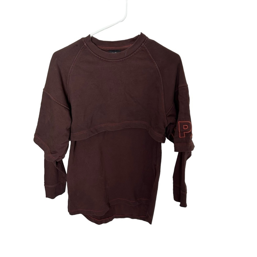 Ivy Park Hybrid Double Layer Oversized Sweatshirt Dress Maroon Womens XXS